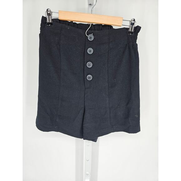 14th & Union Women's Black Button Closer High Rise Elastic Waist Shorts Size S - Picture 1 of 4
